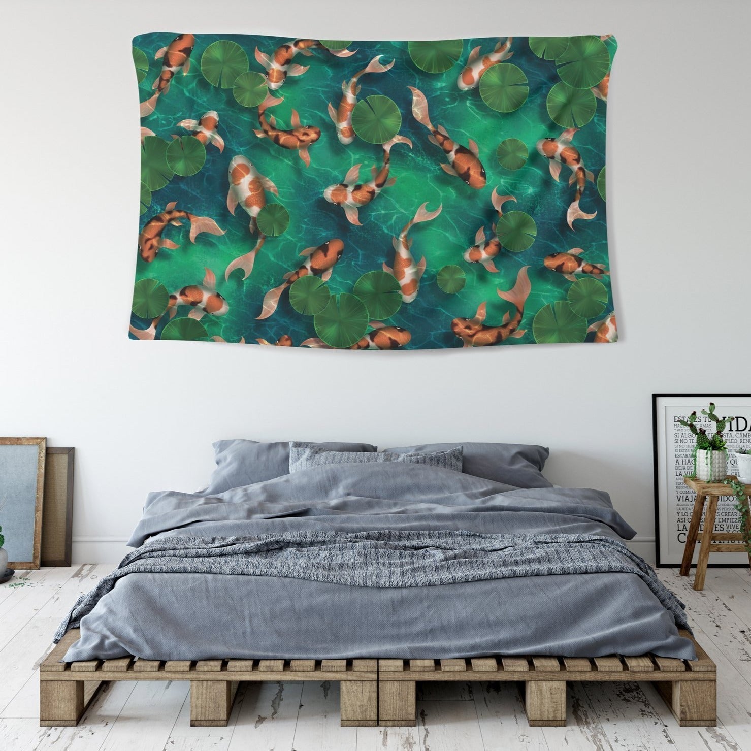 Koi Reflections Tapestry